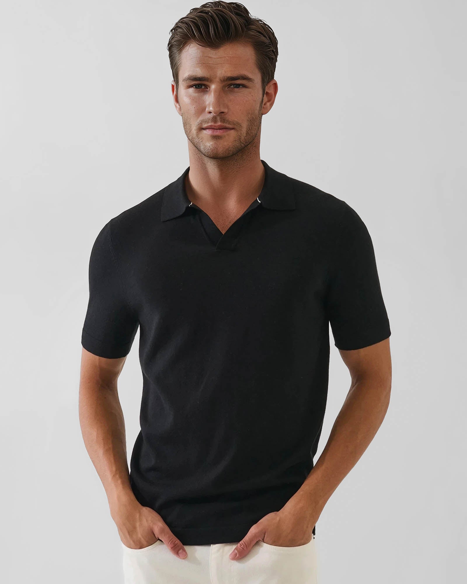 Short Sleeve Johnny Collar Polo
