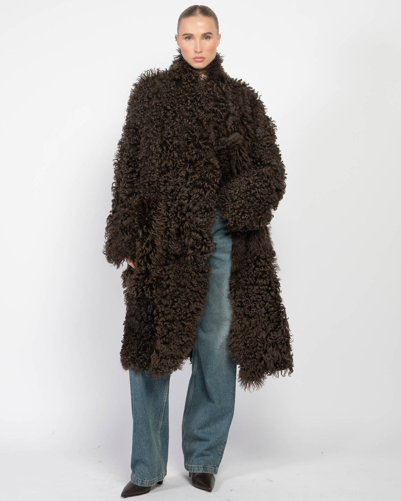 Reversible Oversized Shearling Coat