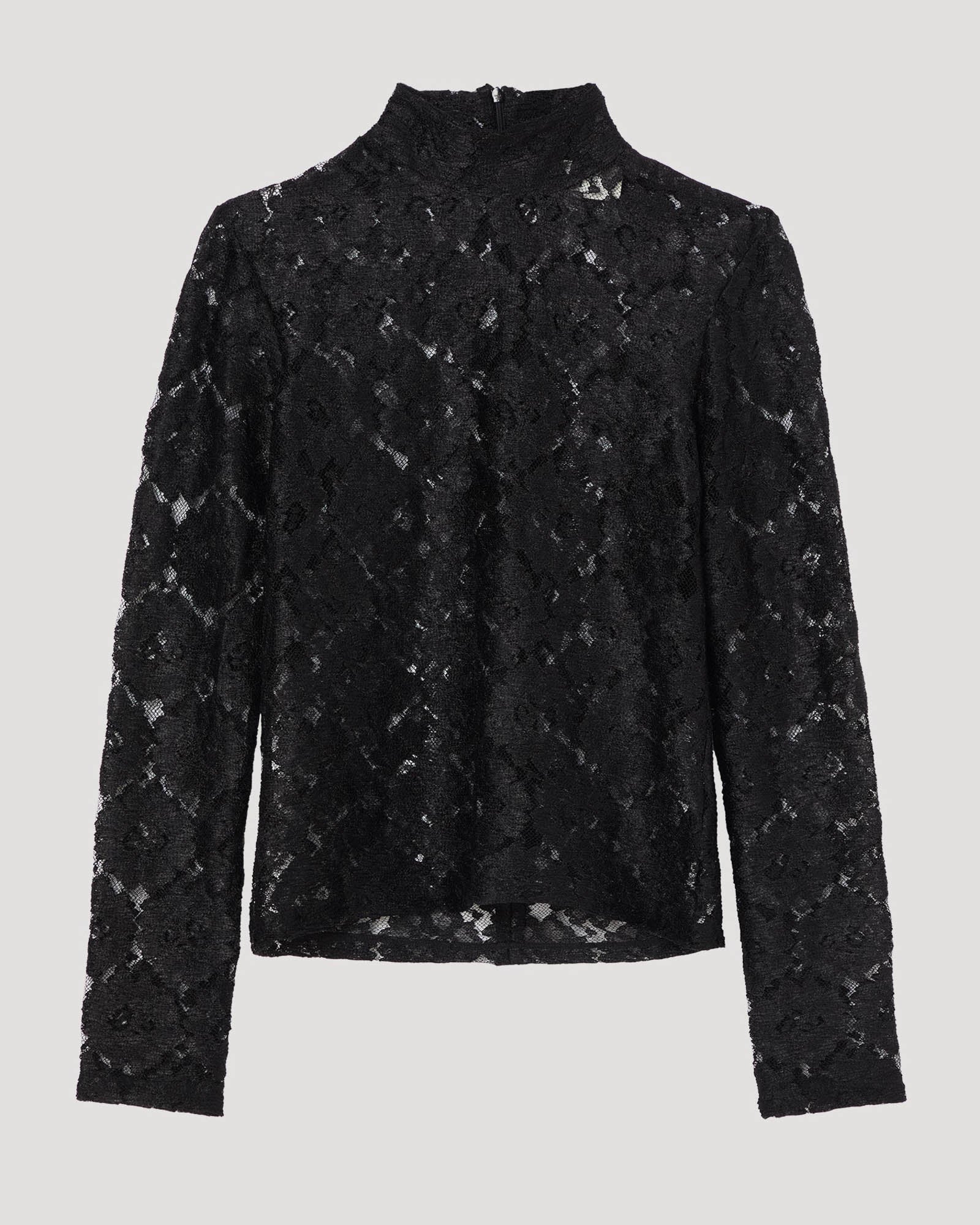 Lace Turtleneck Top