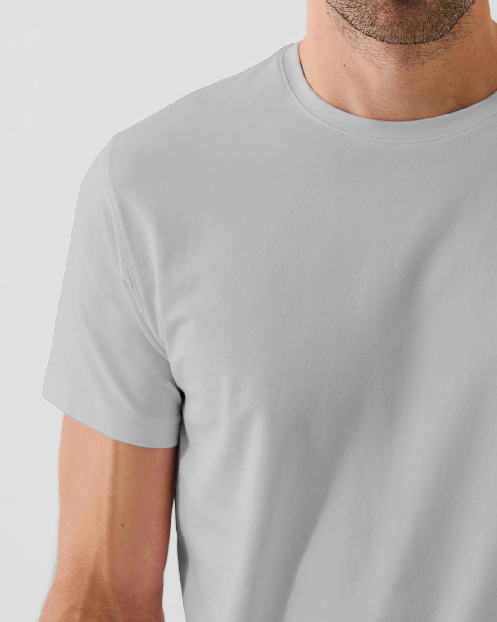 T-shirt ras du cou extensible à manches courtes