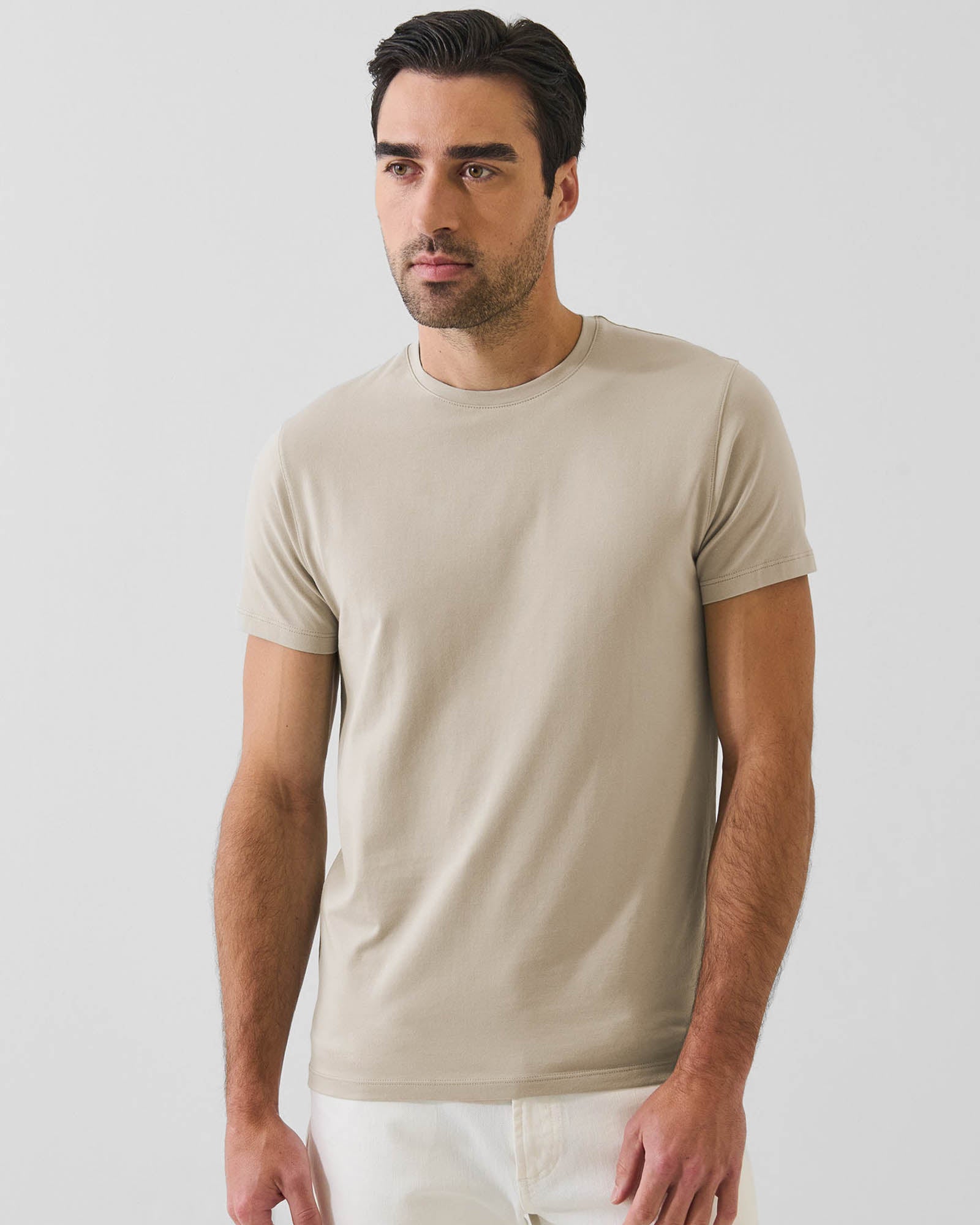 T-shirt ras du cou extensible à manches courtes