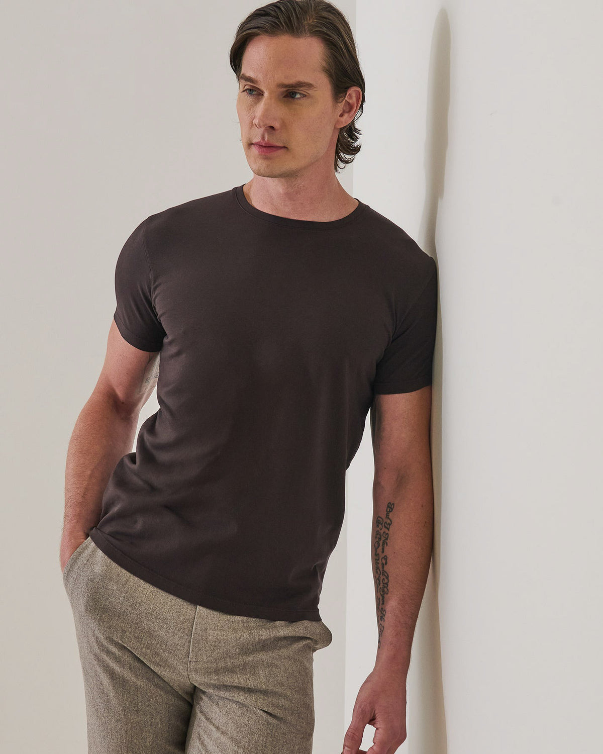 Short Sleeve Stretch Crew Neck Tee