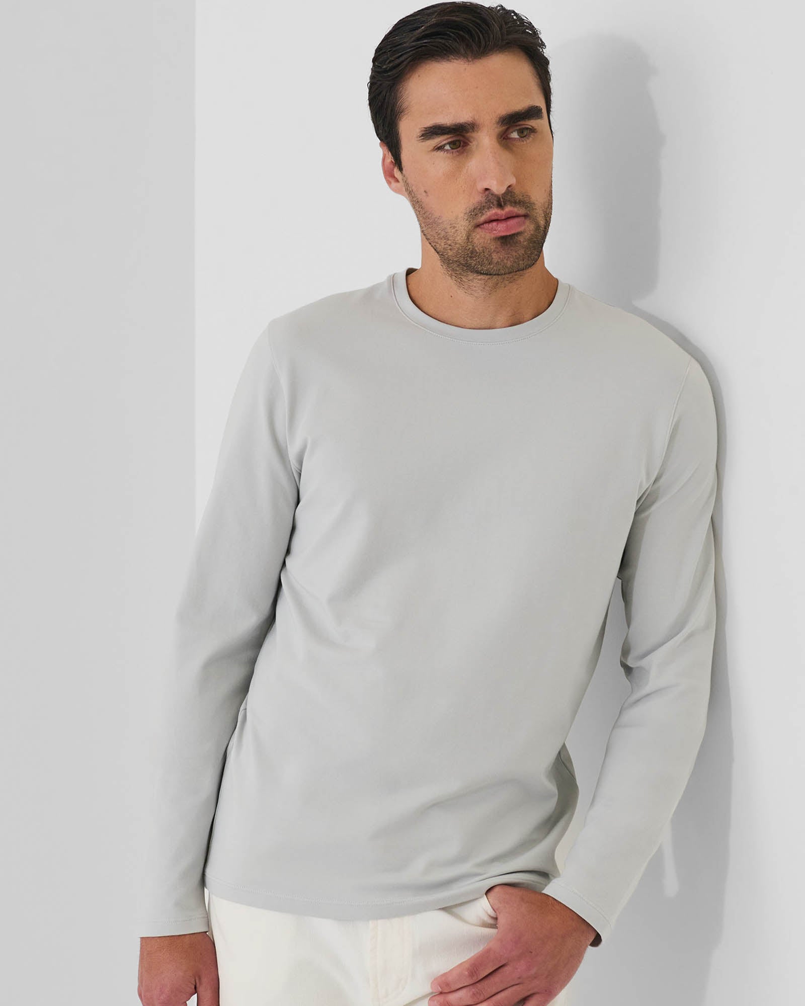 Pima Cotton Stretch Long Sleeve T-Shirt