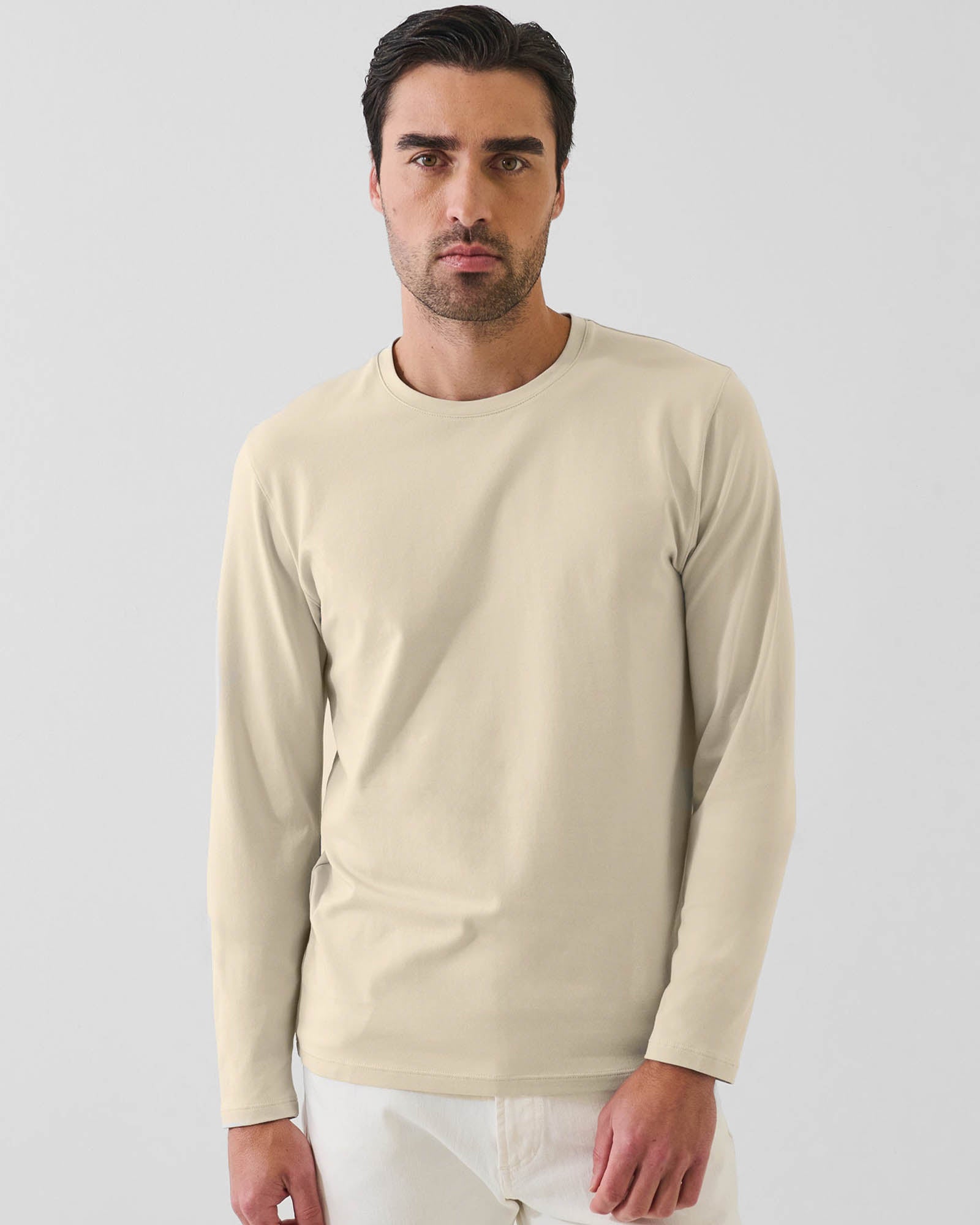 Pima Cotton Stretch Long Sleeve T-Shirt