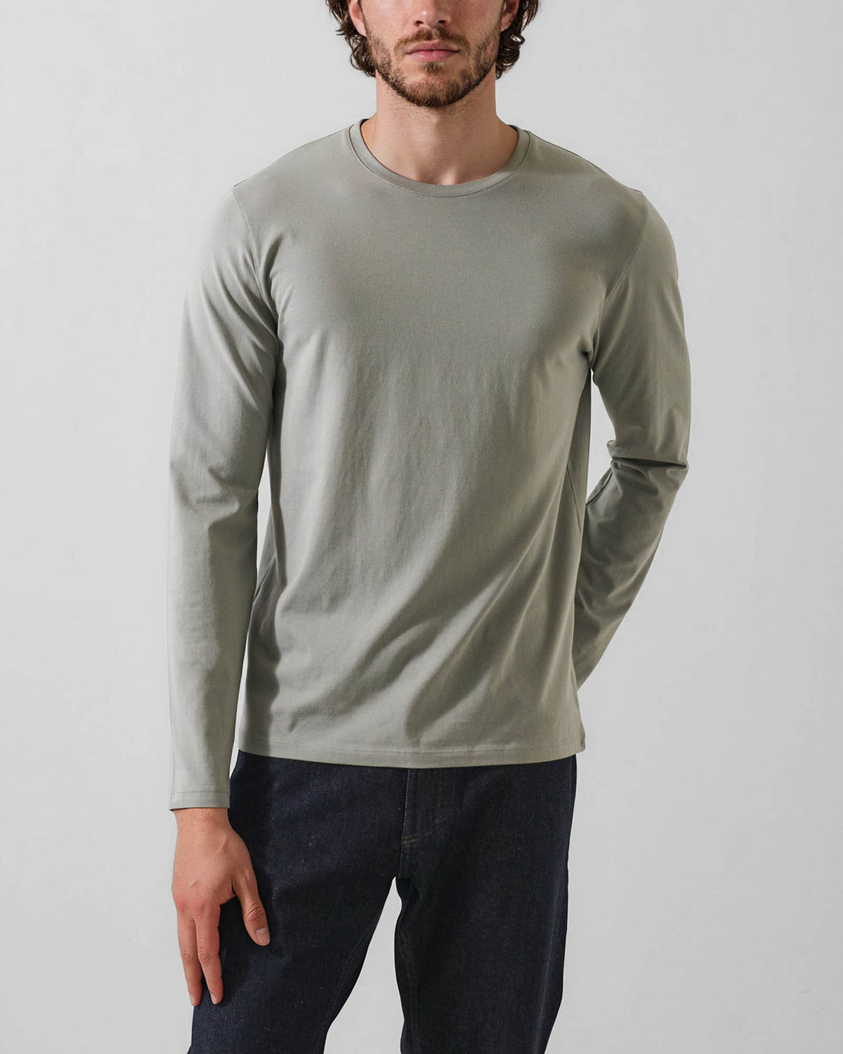 Long Sleeve Stretch Crew Neck Tee