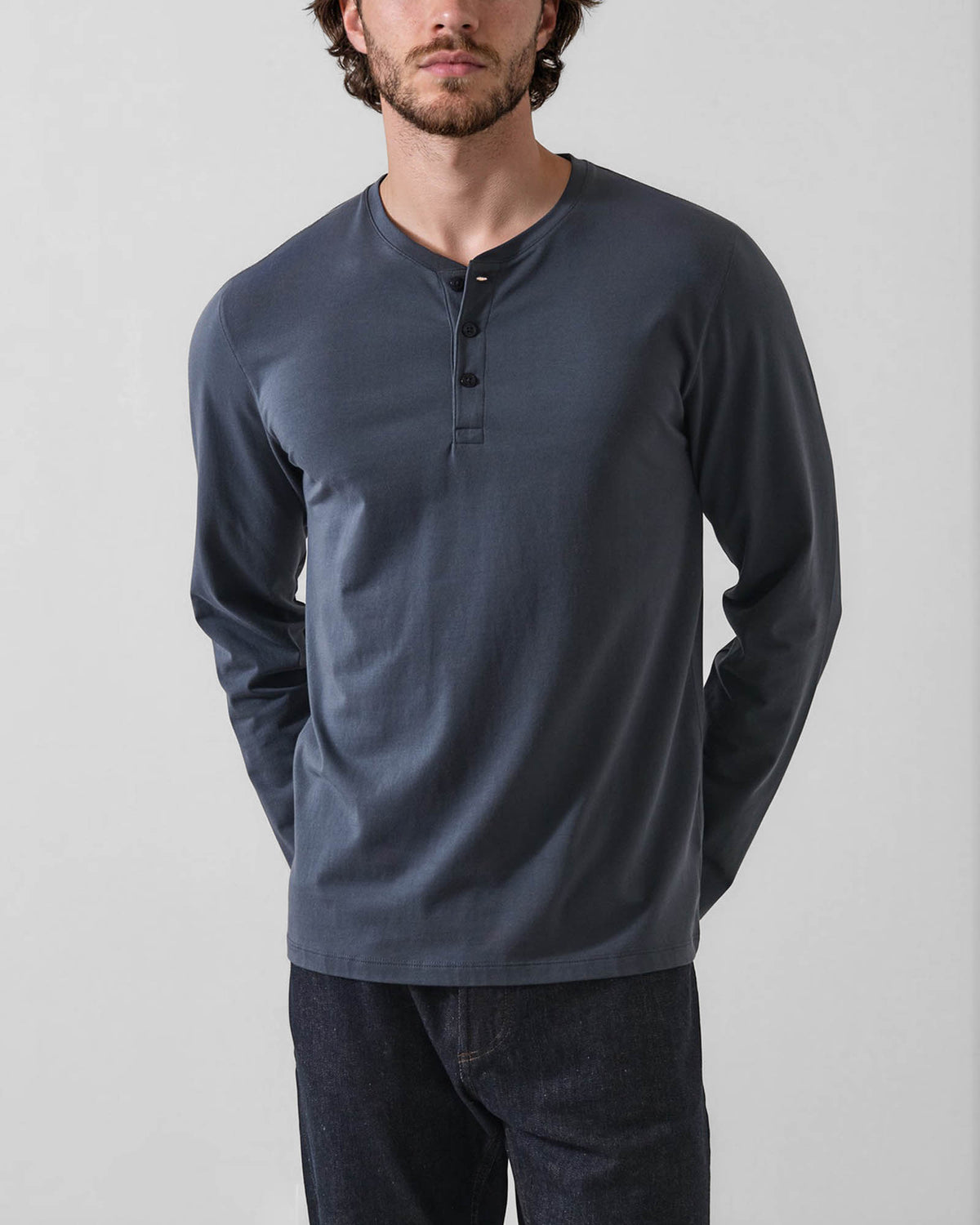 Long Sleeve Stretch Henley