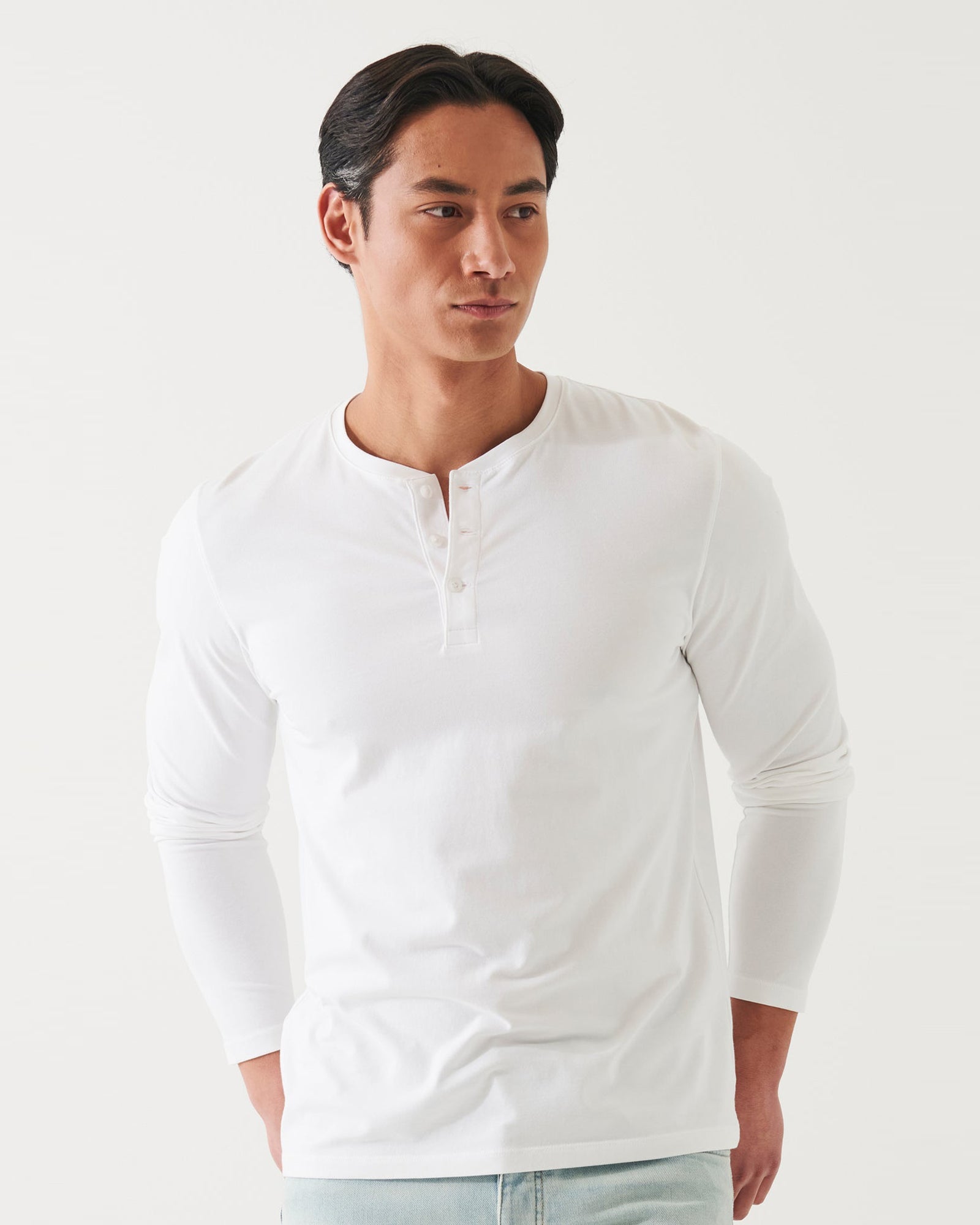 PATRICK ASSARAF Long Sleeve Henley Shirt