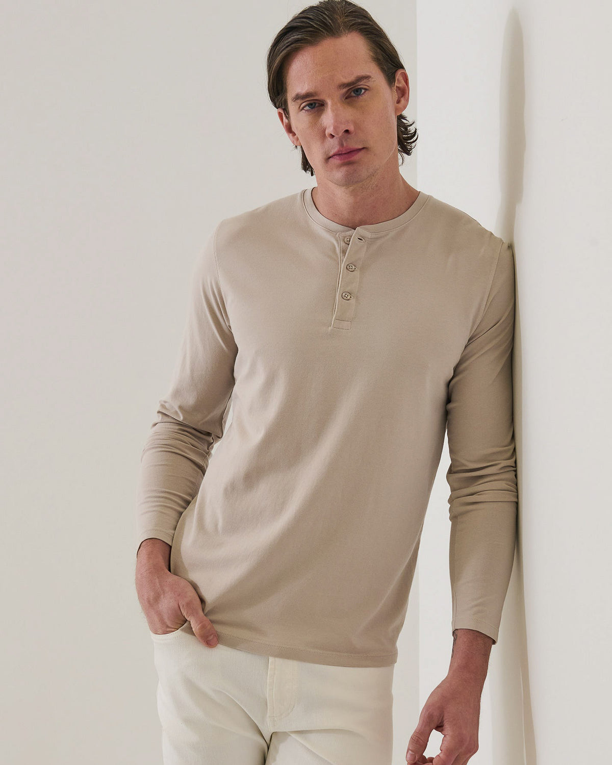 Pima Cotton Stretch Henley