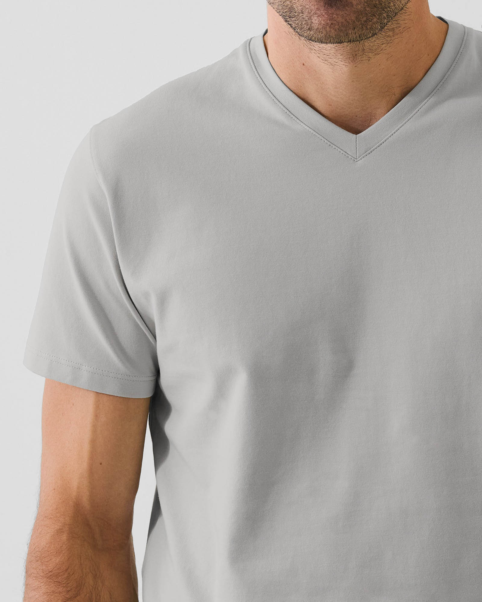 Pima Cotton Stretch V-Neck T-Shirt