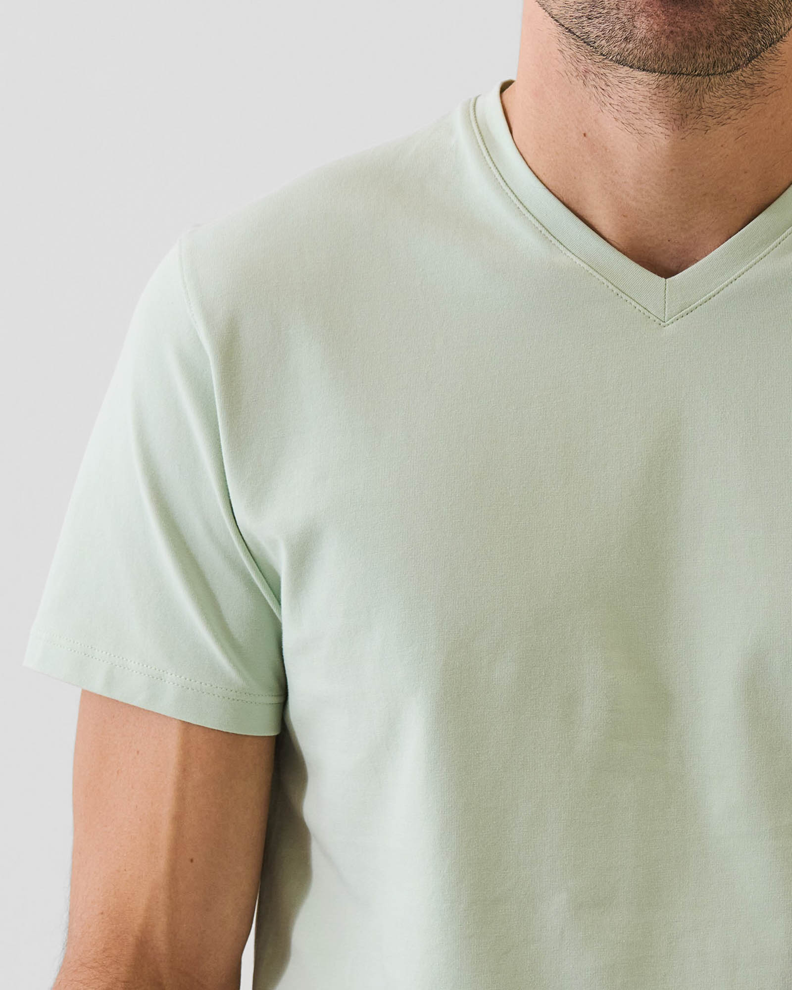 Pima Cotton Stretch V-Neck T-Shirt