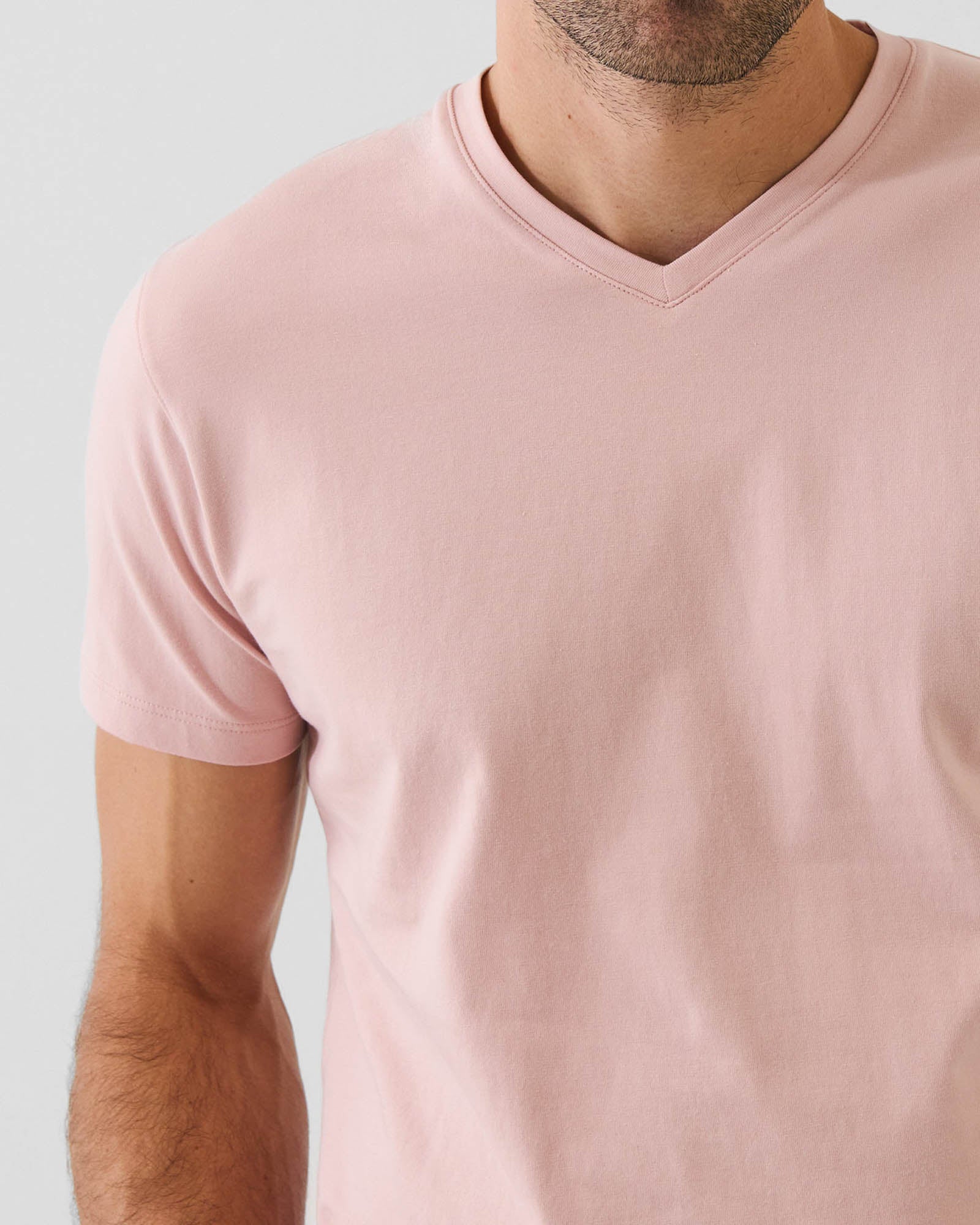 Pima Cotton Stretch V-Neck T-Shirt