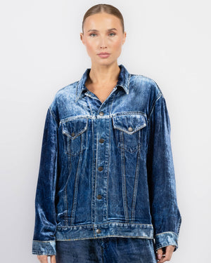 Veste en jean imprimée