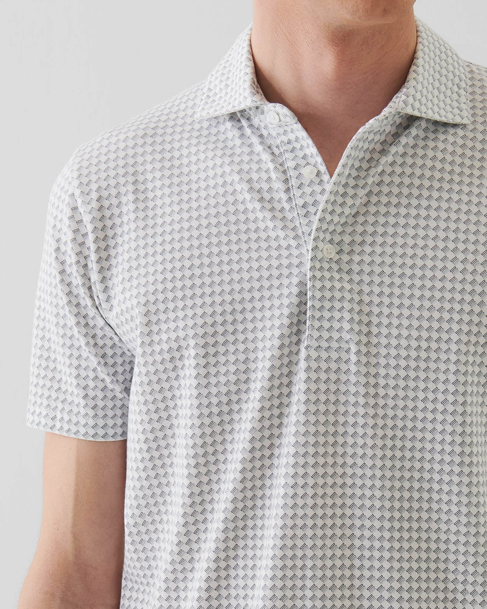 Short Sleeve Allover Print Polo