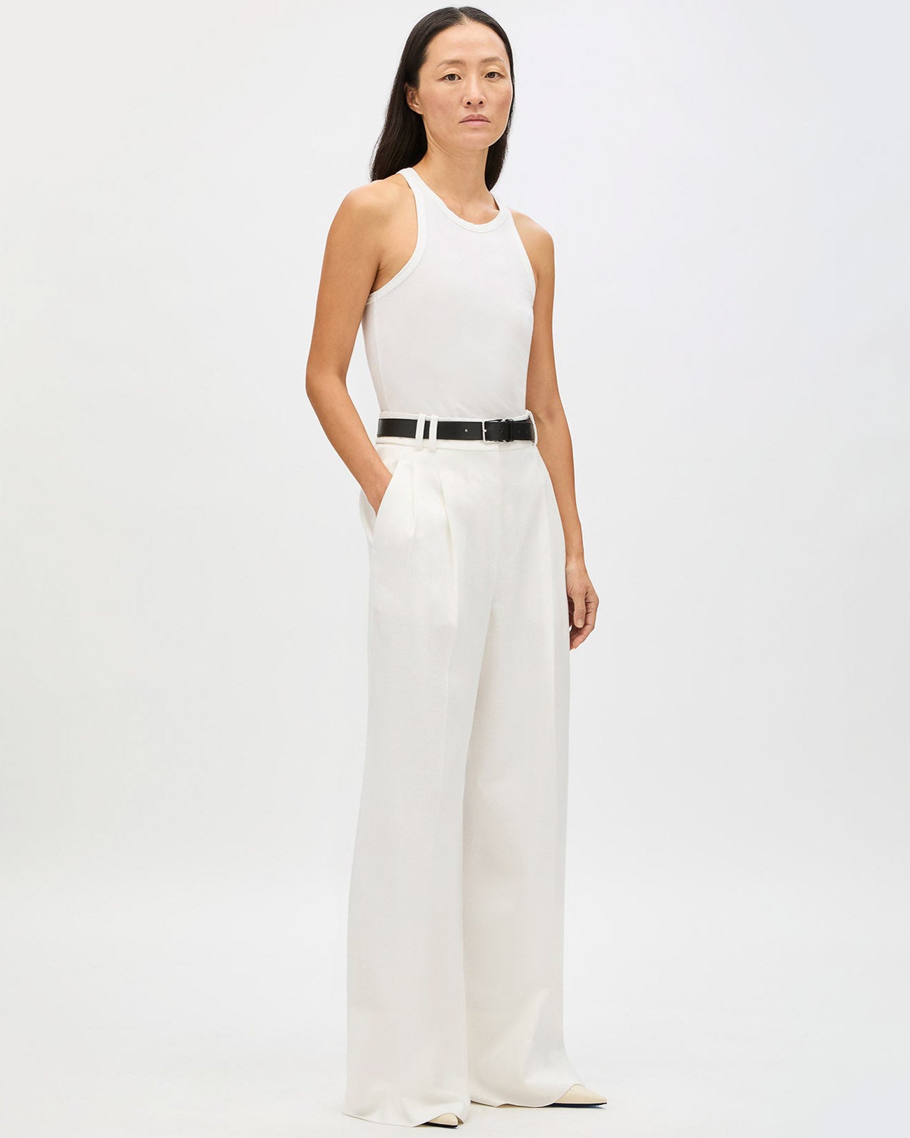 High Waisted Pleated Trouser