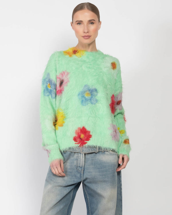 Printed Fluffy Sweater