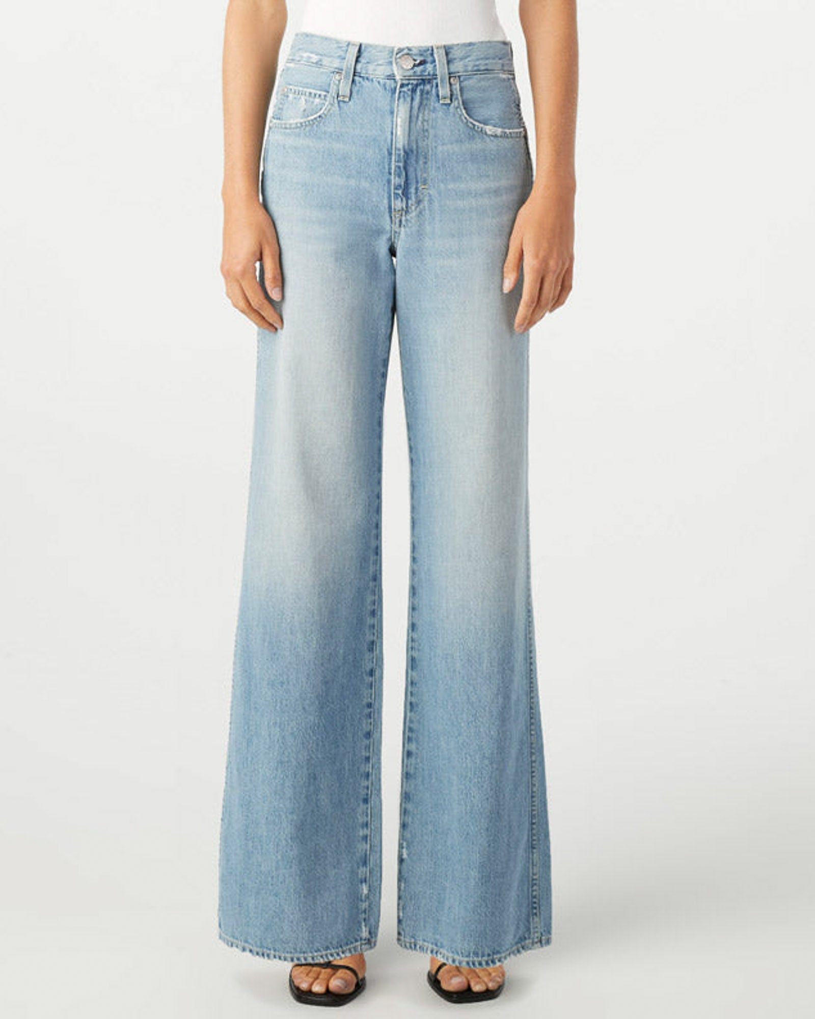 Wide Leg Fly Front Flared Pant