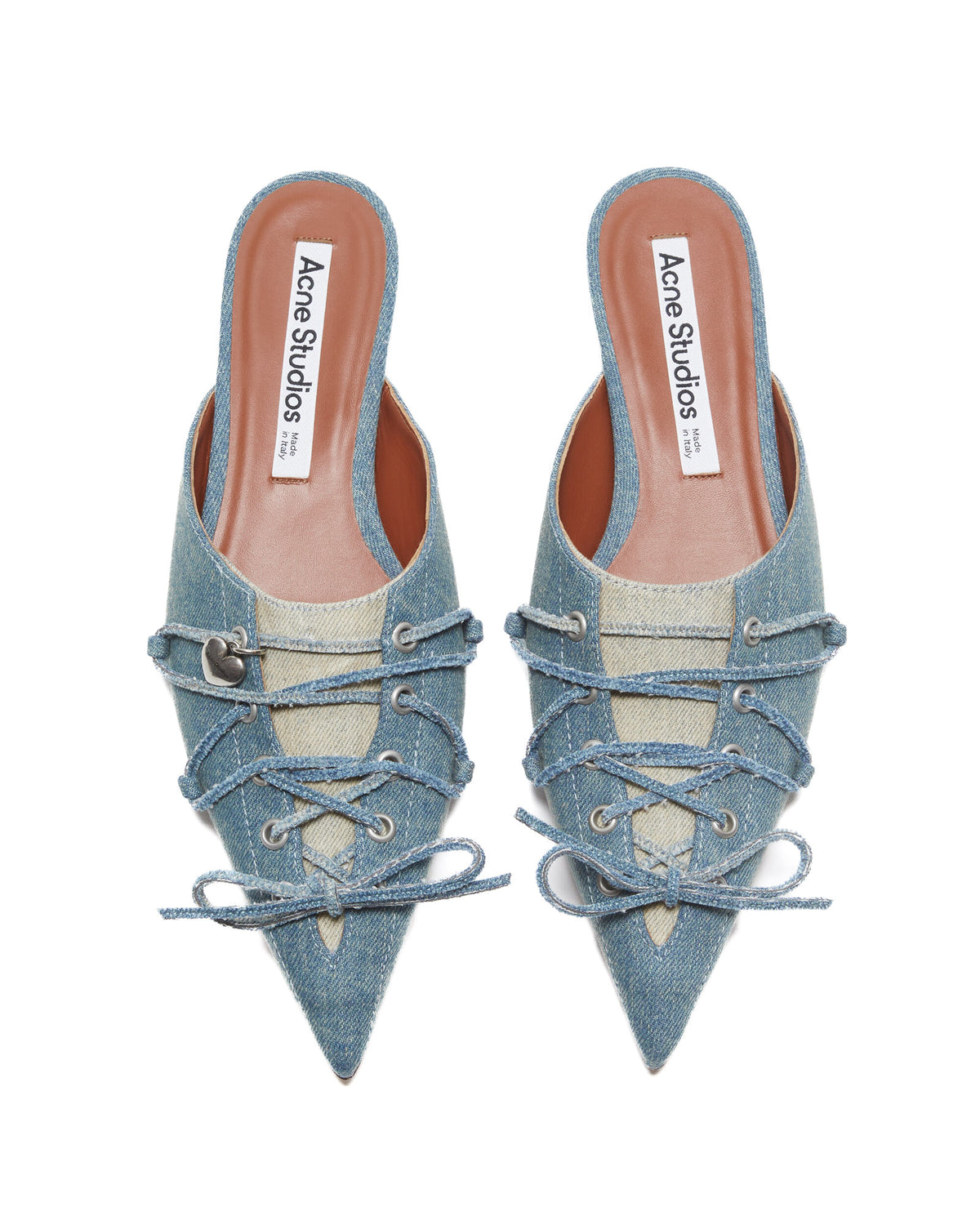 ACNE STUDIOS Lace Up Denim Mules display picture 2