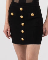 Buttoned Knit Skirt