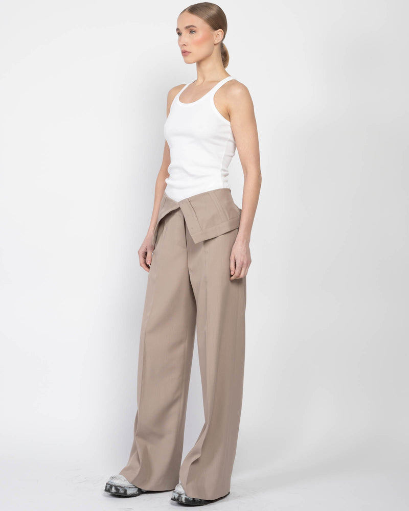 Wide Leg Fold Over Trousers