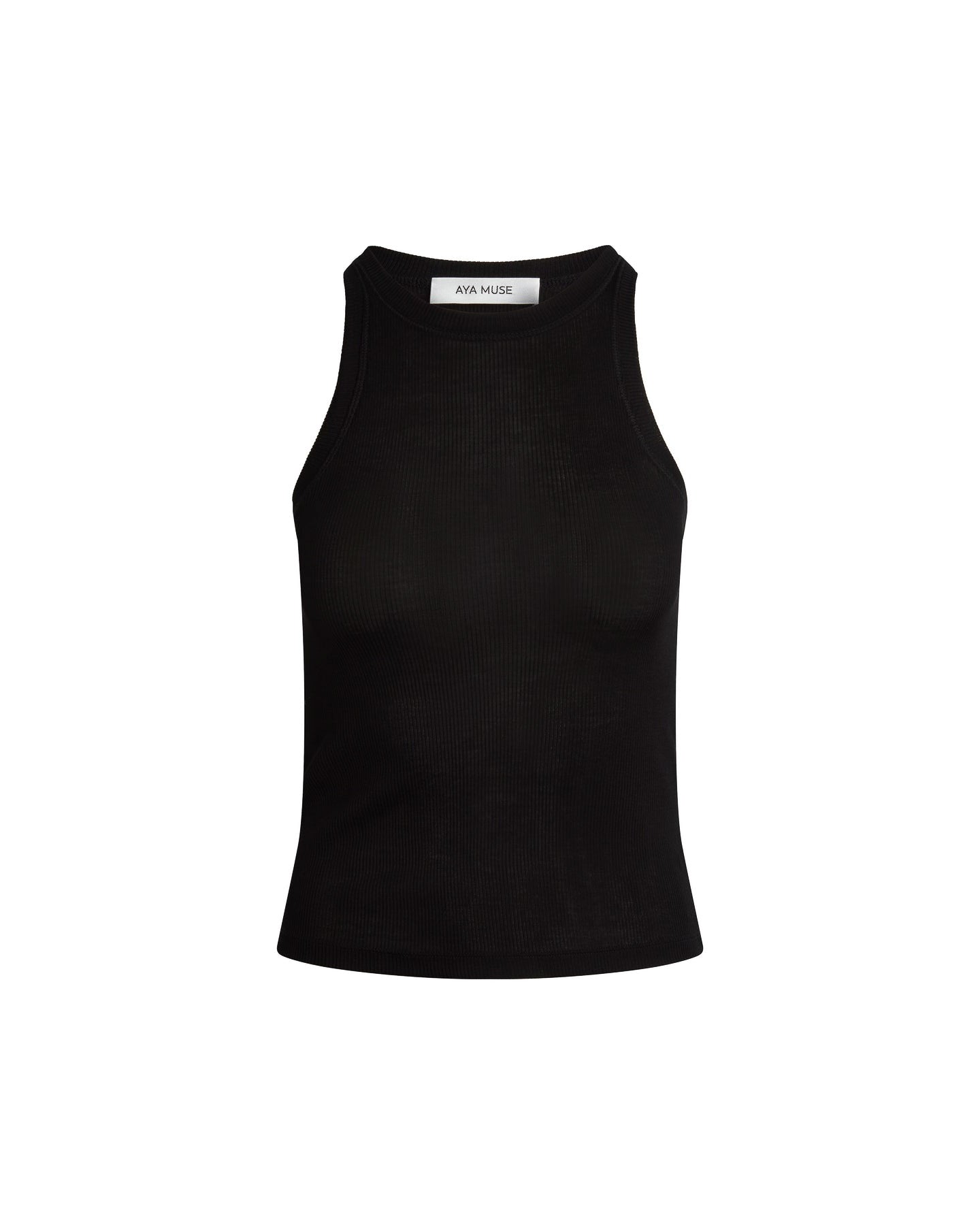 Ribbed High Neck Tank