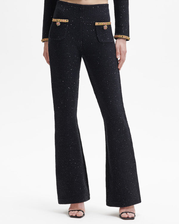 Sequin Embellished Knit Trousers
