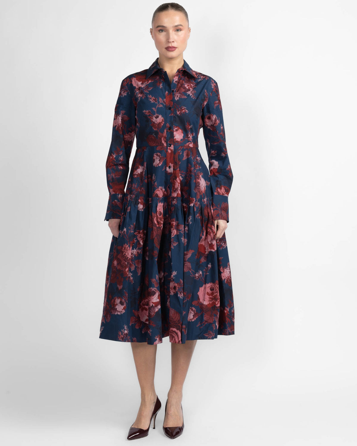 Cotton Long Sleeve Shirt Dress