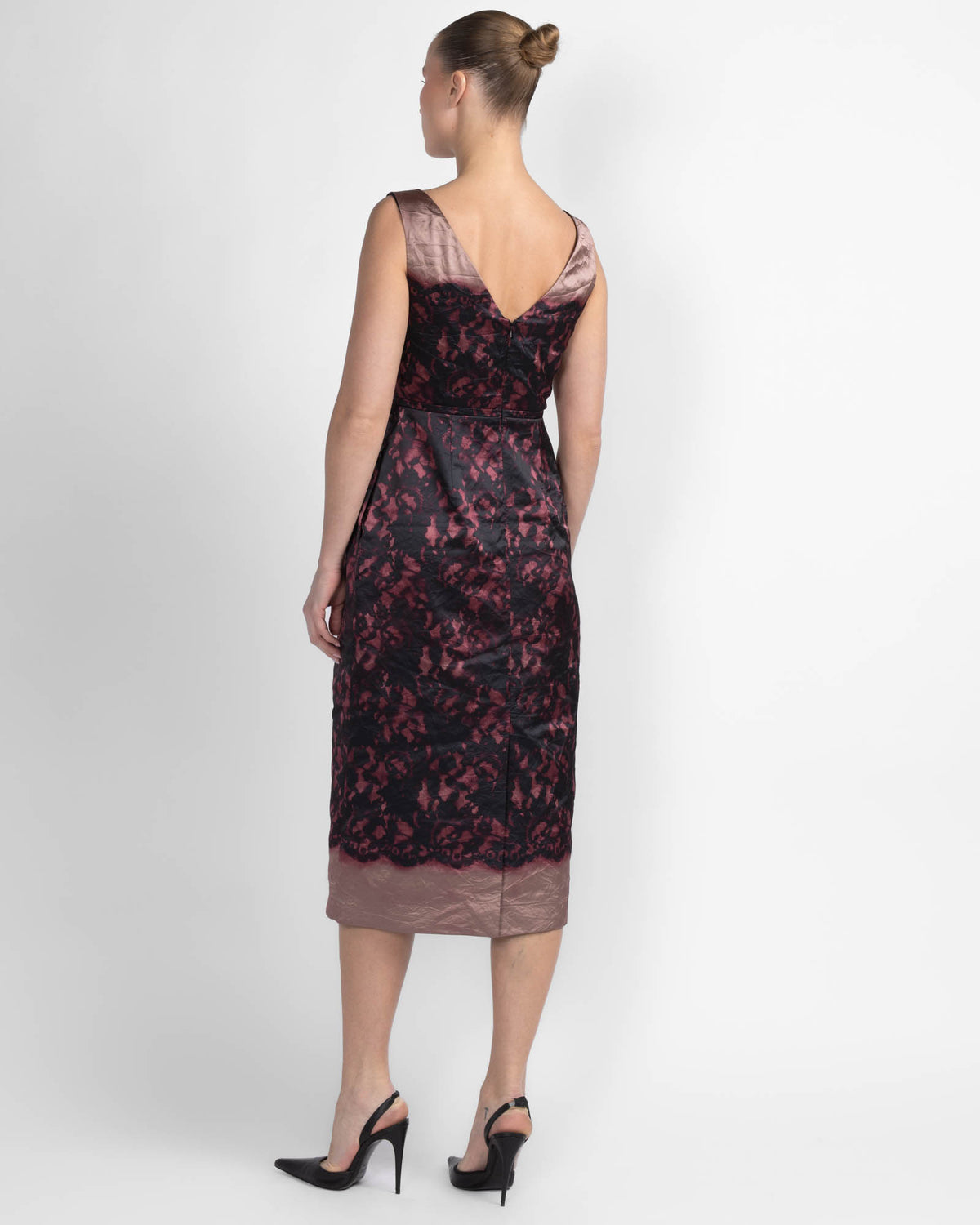 Satin Sleeveless Pencil Dress