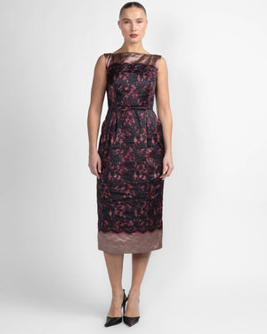 Satin Sleeveless Pencil Dress