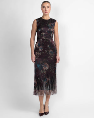 Jacquard Sleeveless Midi Dress