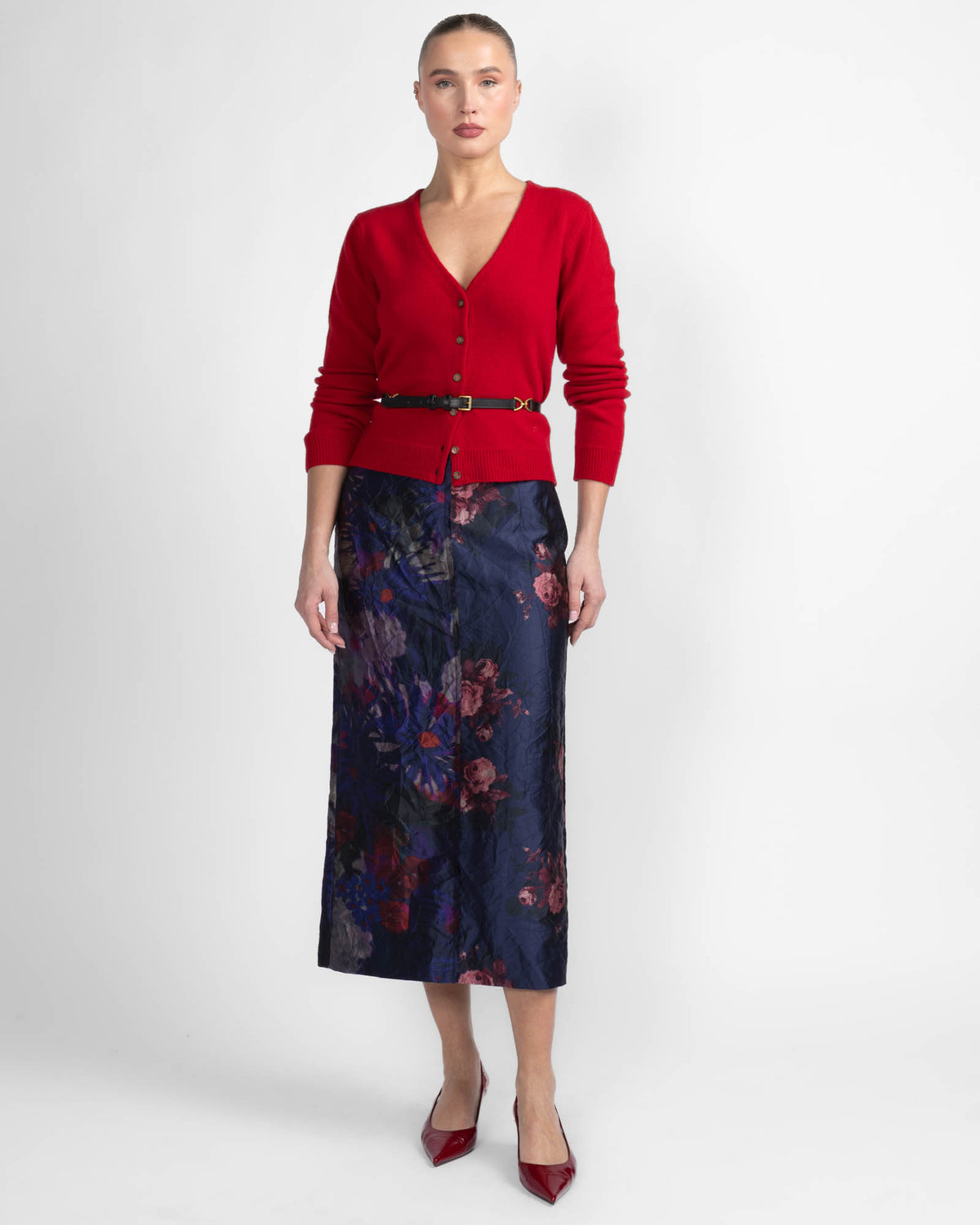 Satin Pencil Skirt