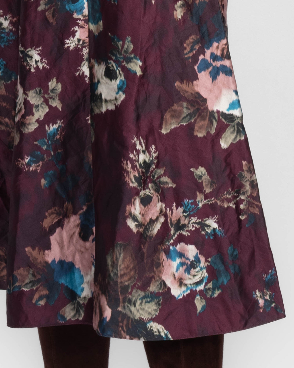 Satin A-Line Midi Skirt