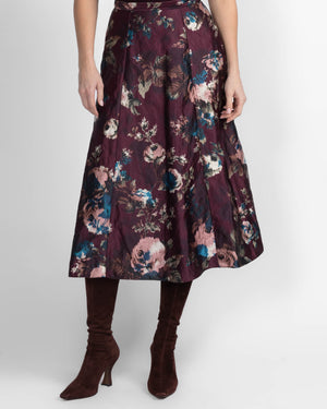 Satin A-Line Midi Skirt