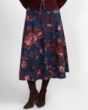 Cotton A-Line Midi Skirt