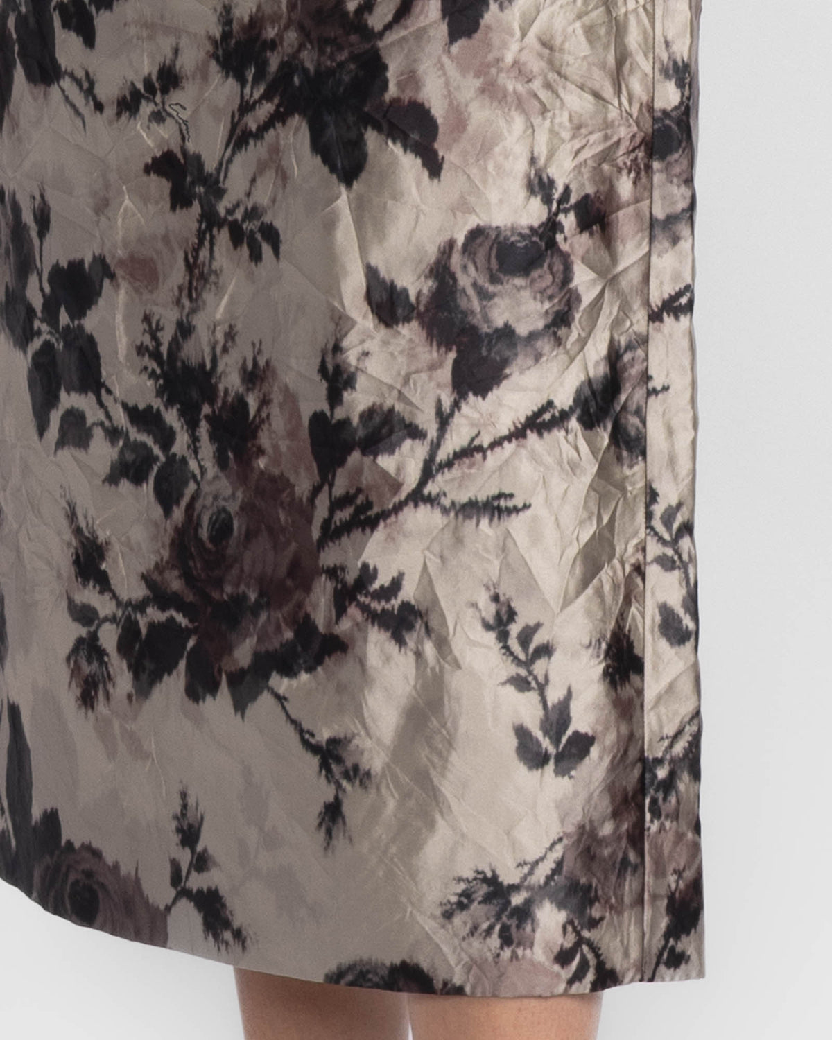 Satin Pencil Midi Skirt