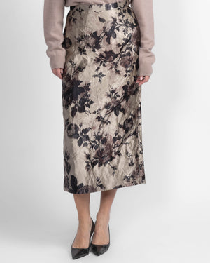 Satin Pencil Midi Skirt