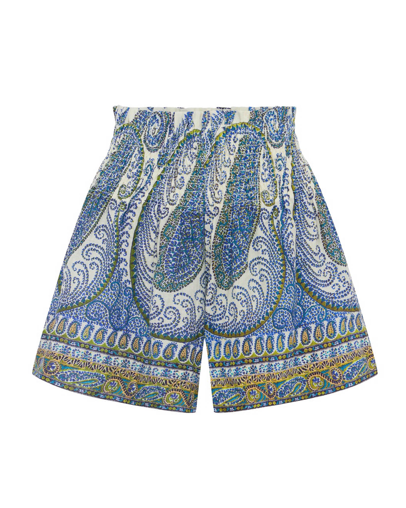 Arcadia Paisley Shirred Waist Short