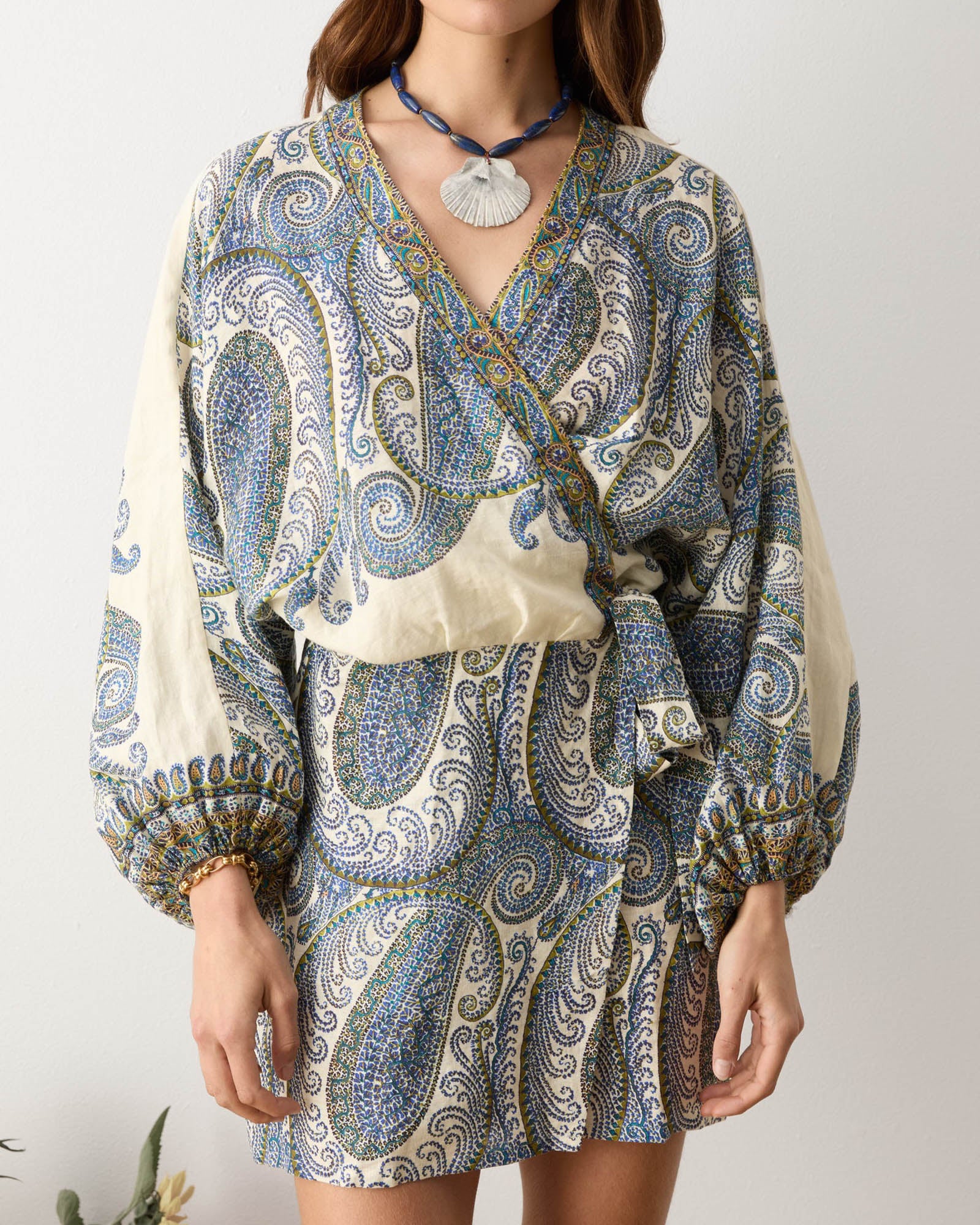 Arcadia Paisley Mini-Robe Dress