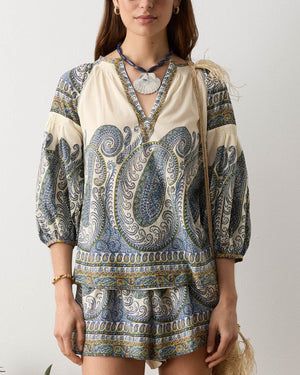 Arcadia Paisley Smock Blouse