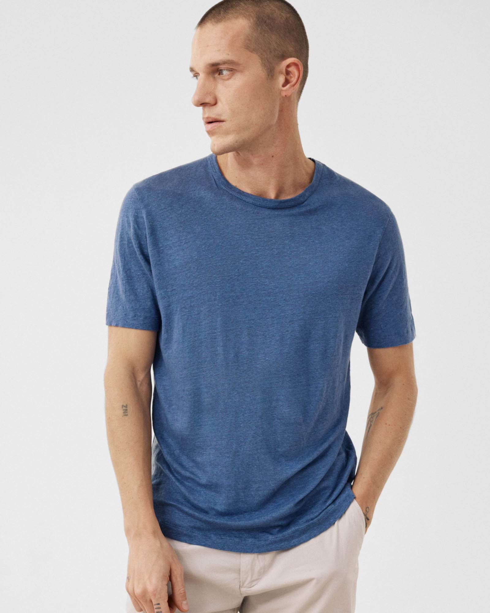 Linen Crew Neck Short Sleeve