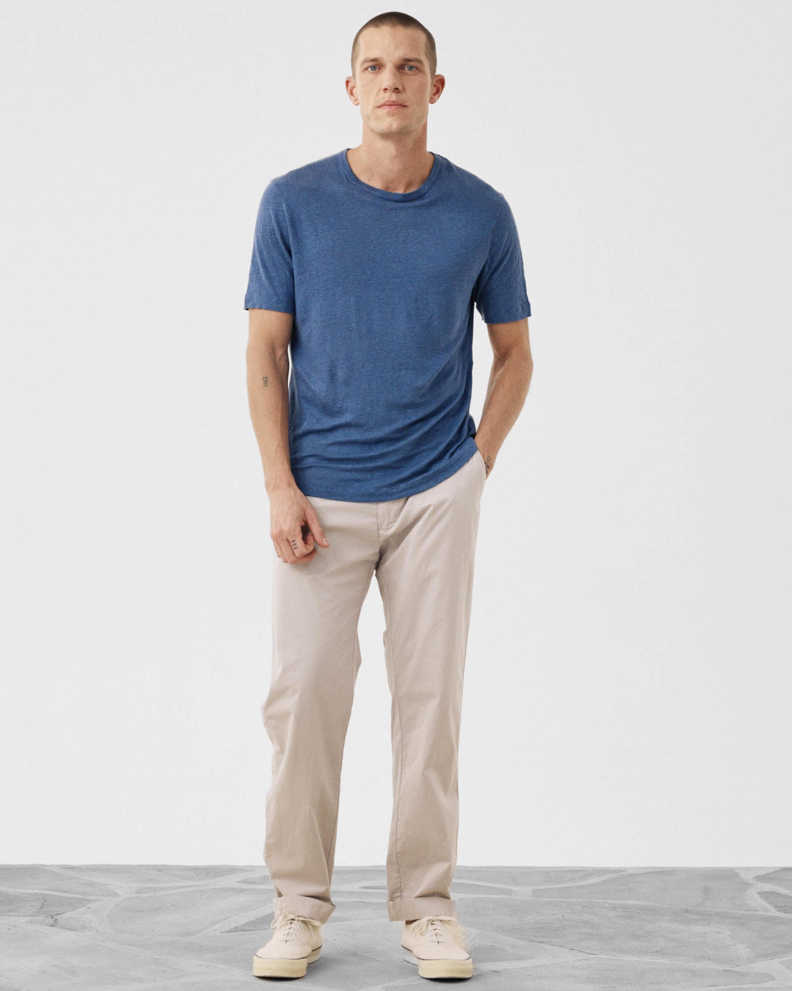 Linen Crew Neck Short Sleeve