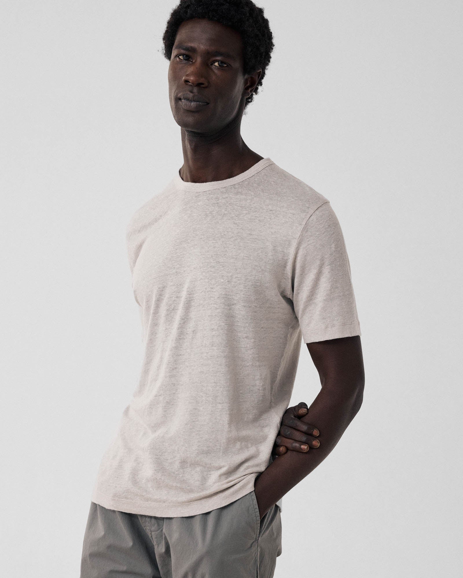 Linen Crew Neck Short Sleeve