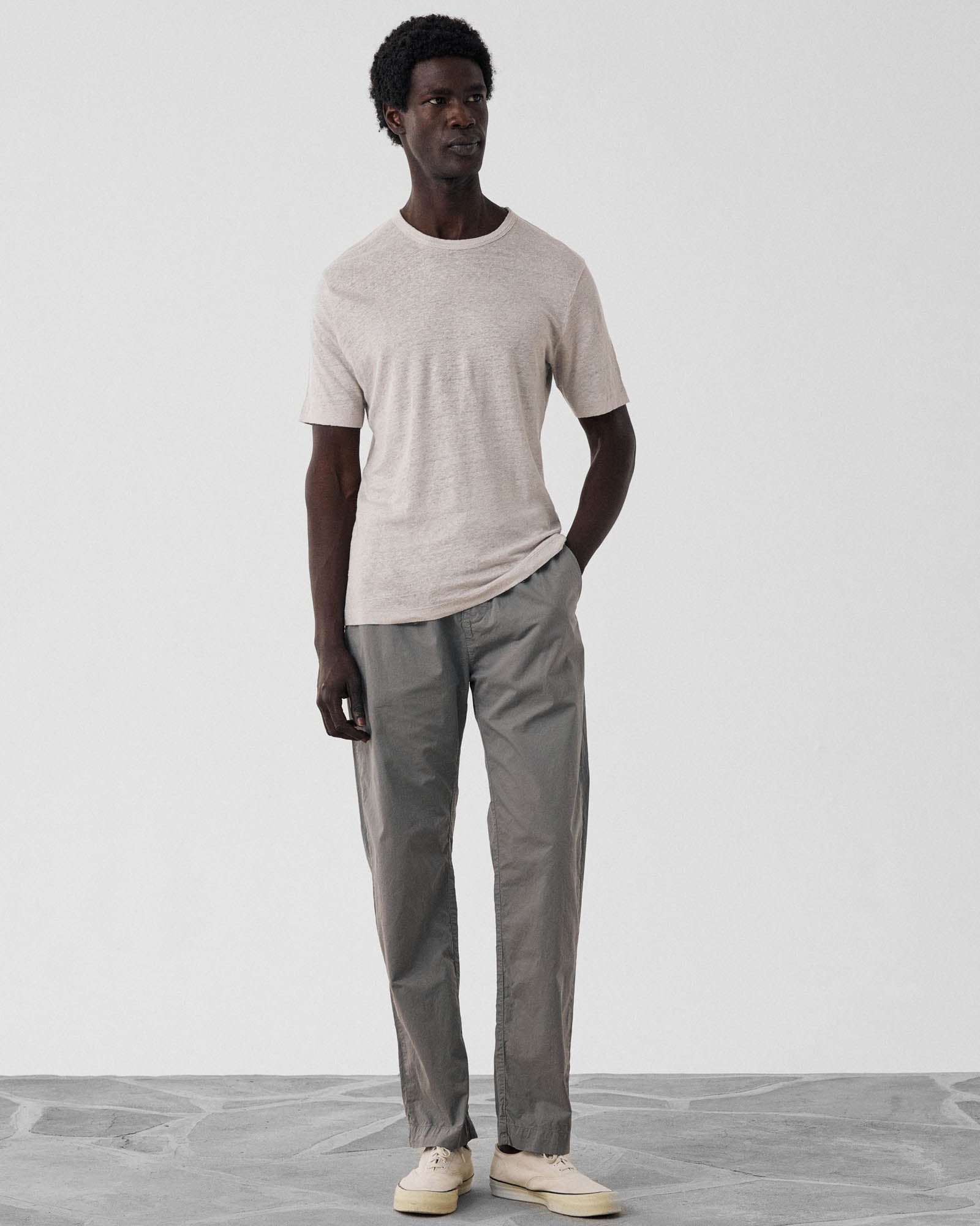 Linen Crew Neck Short Sleeve