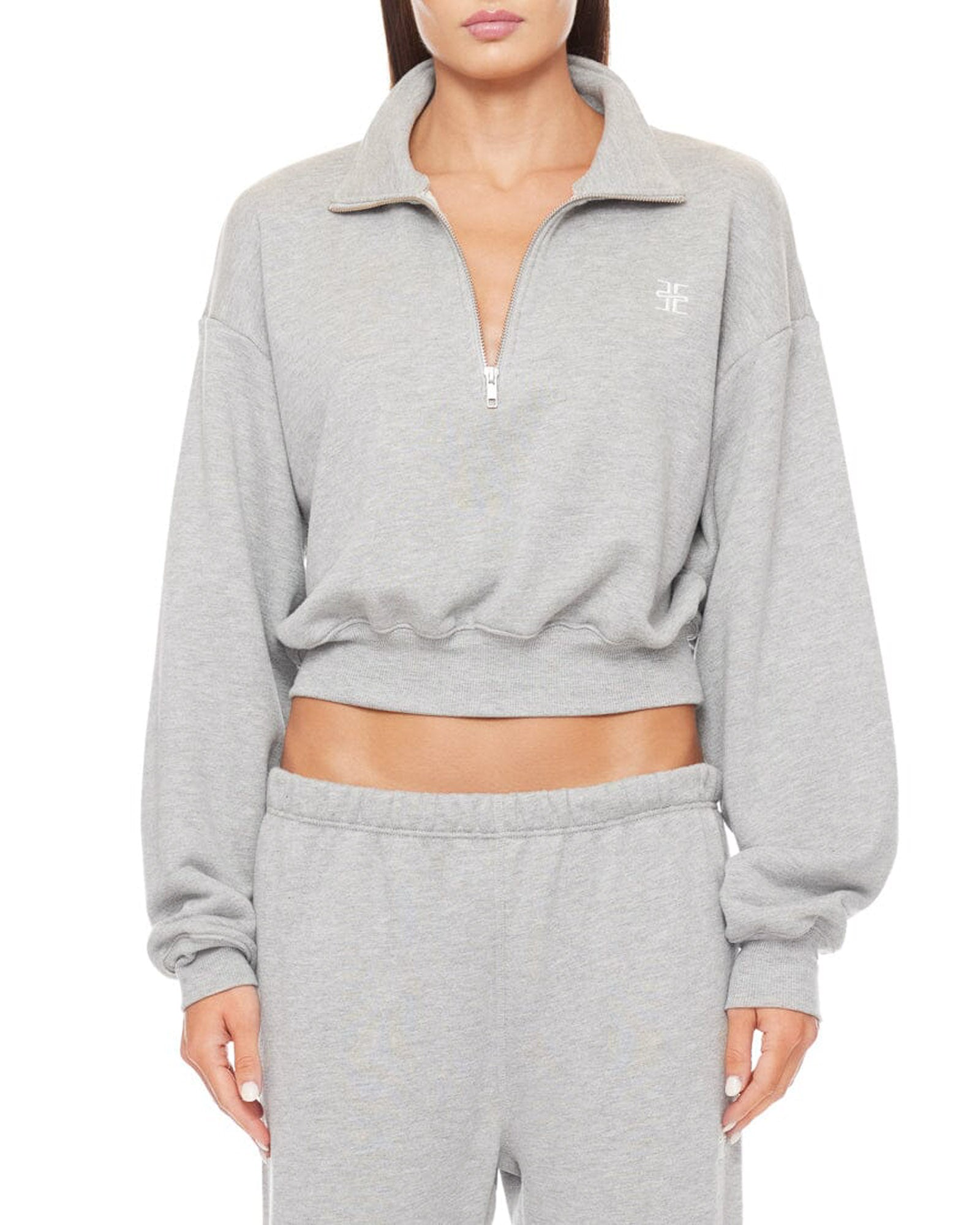 Crop Half-Zip Sweatshirt