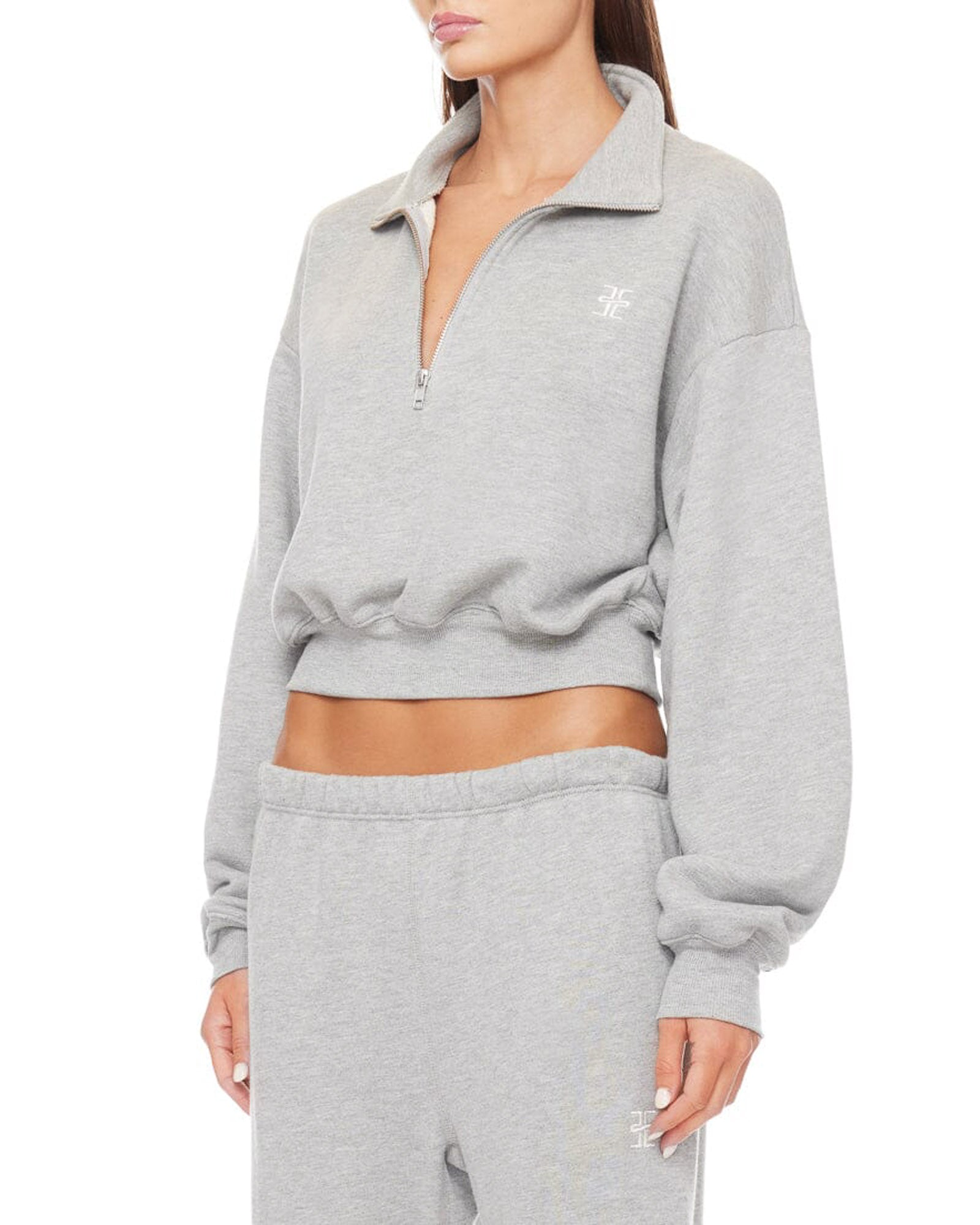 Crop Half-Zip Sweatshirt