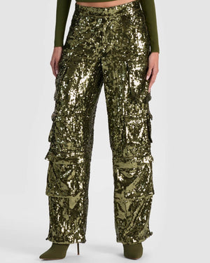 Pantalon cargo à sequins Olympia