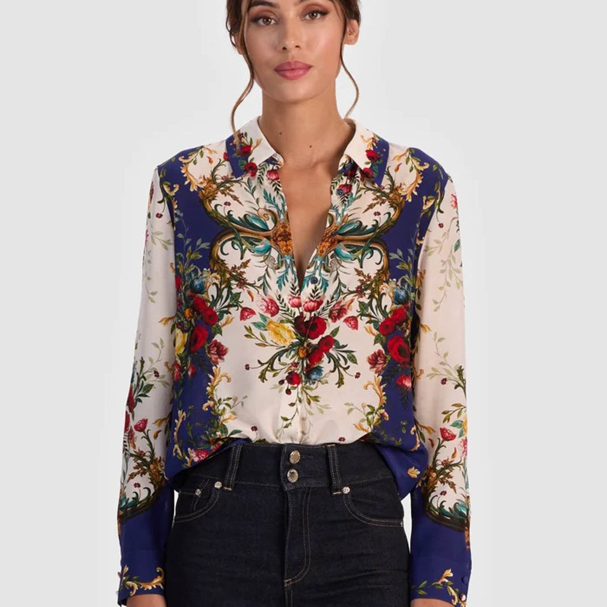 ALICE + OLIVIA Willa Placket Top