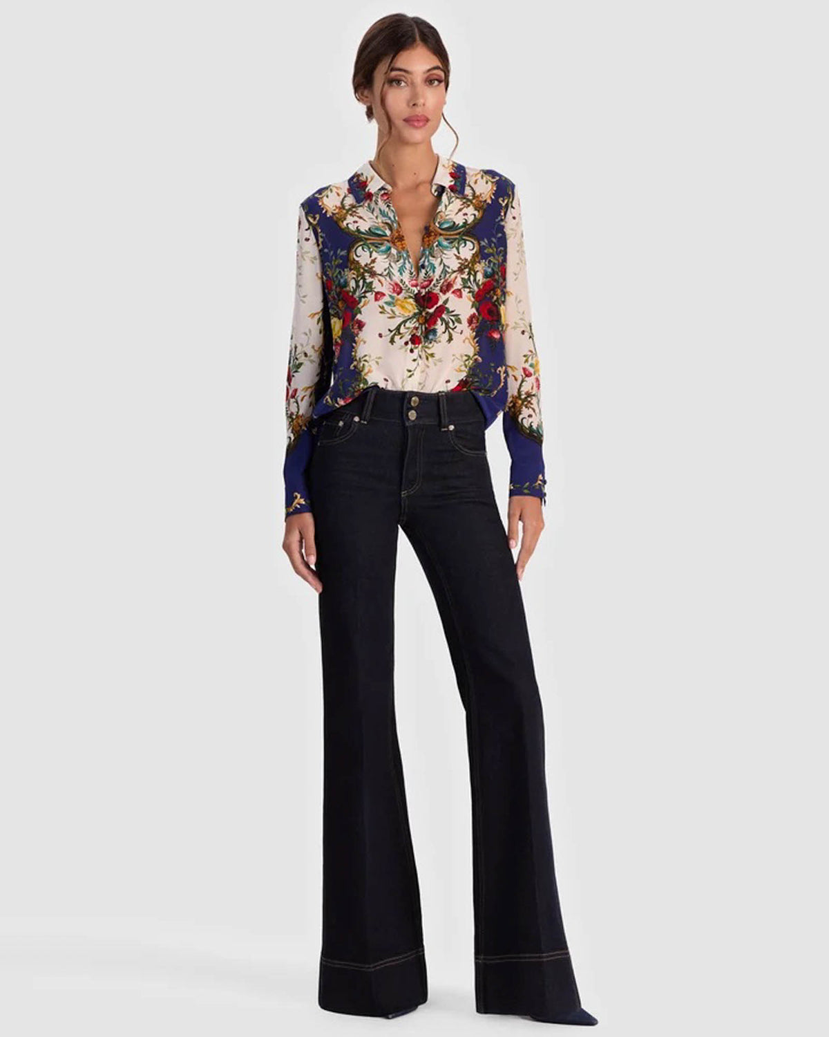 ALICE + OLIVIA Willa Placket Top