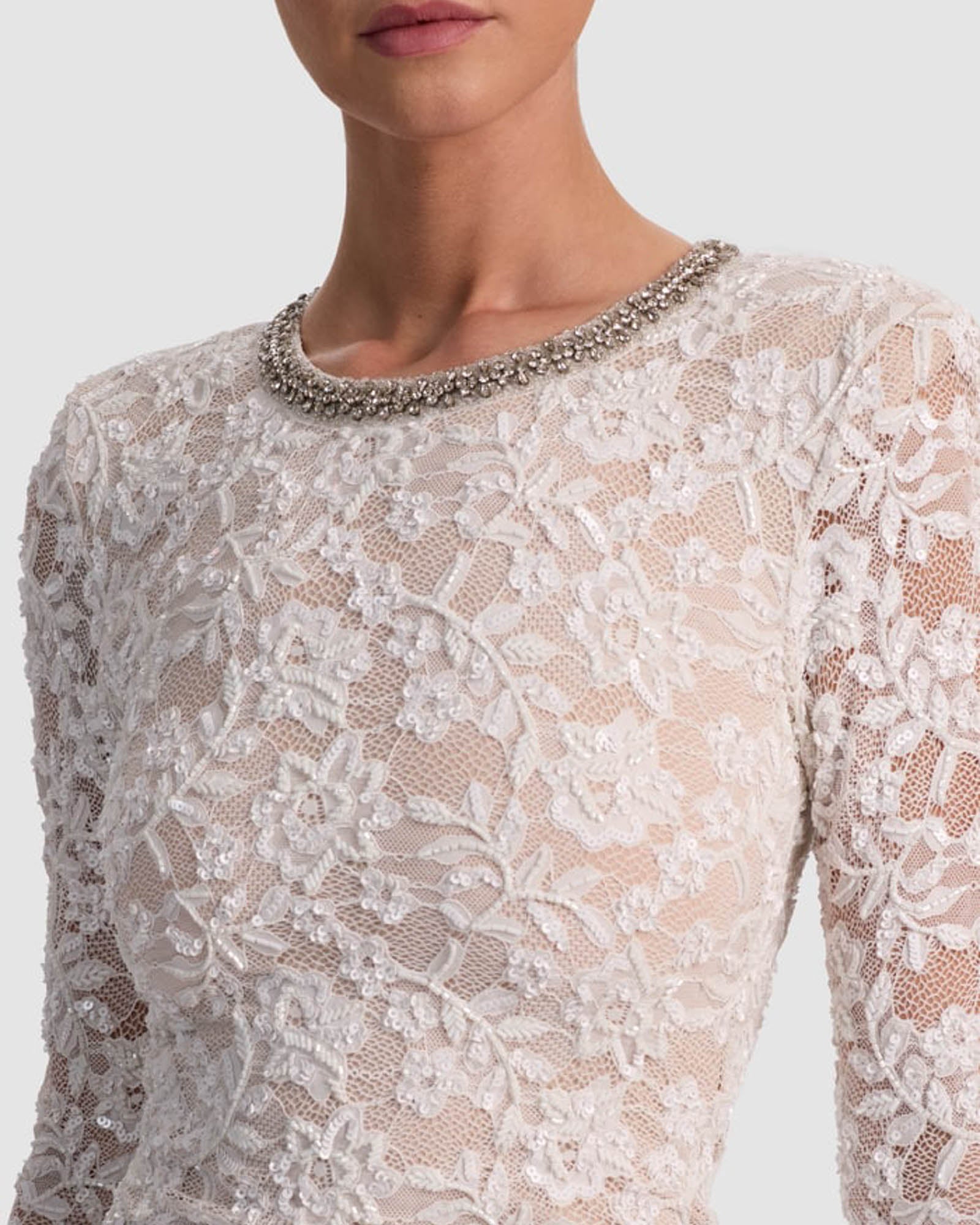 Inka Embellished Lace Dress