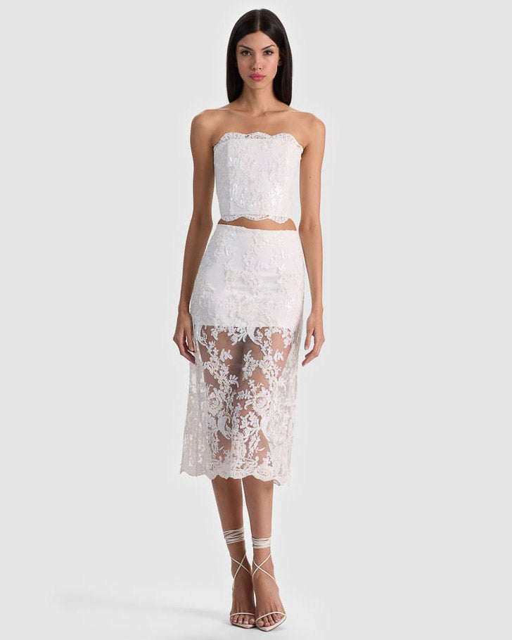 Ceresi Embellished Lace Bandeau Top