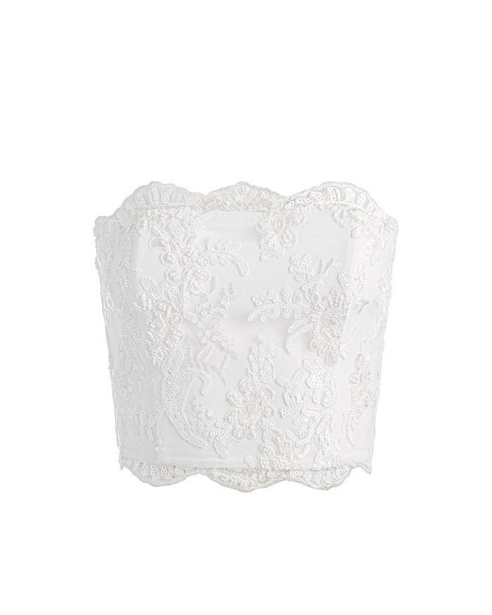 Ceresi Embellished Lace Bandeau Top
